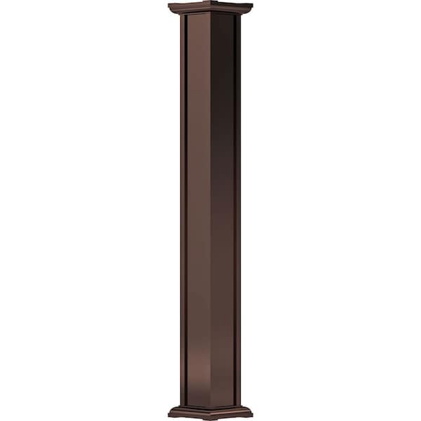 Ekena Millwork 8" x 8' Endura-Aluminum Acadian Style Column, Square Shaft (For Post Wrap Installation) Non-Tapered EA0808INPSBACAC - main